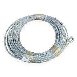 Steel cable for winches FI 9 mm, 21 m, with thimble