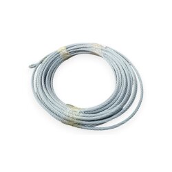 Steel cable for winches FI 9 mm, 21 m, with thimble