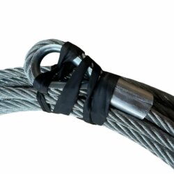 Steel winch rope FI 9.5 mm, 20 m, with thimble