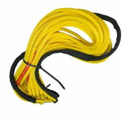 Synthetic rope 5.4 mm, 17 m, with thimble, yellow