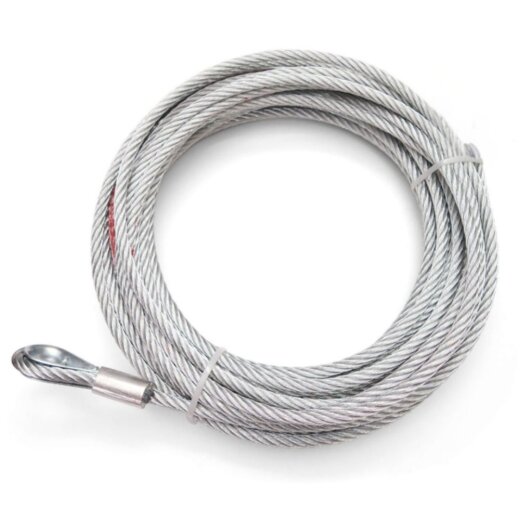 Steel Cable for Winches FI 7 mm, 17 m with Thimble