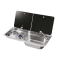 Gas stove CAN FL1765 with glass lid, 2 burners and sink, for camper/boat