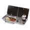 Gas Stove CAN FL1766 with Glass Cover, 2 Burners, and Sink, for Motorhomes/Boats