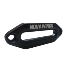 Aluminum fairlead for synthetic rope for off-road winches with NOVAWINCH logo (152 mm)