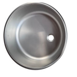 Stainless steel, matte, round sink