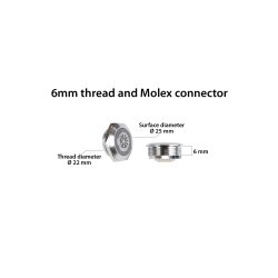 Push Control Button, 6mm thread, Molex connector