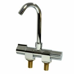 Faucet with Folding Spout, Dual Control Knobs, for Camper...