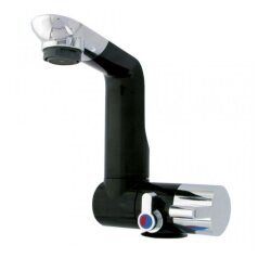 Mixer Tap with Folding Spout, Single Lever for Hot and...